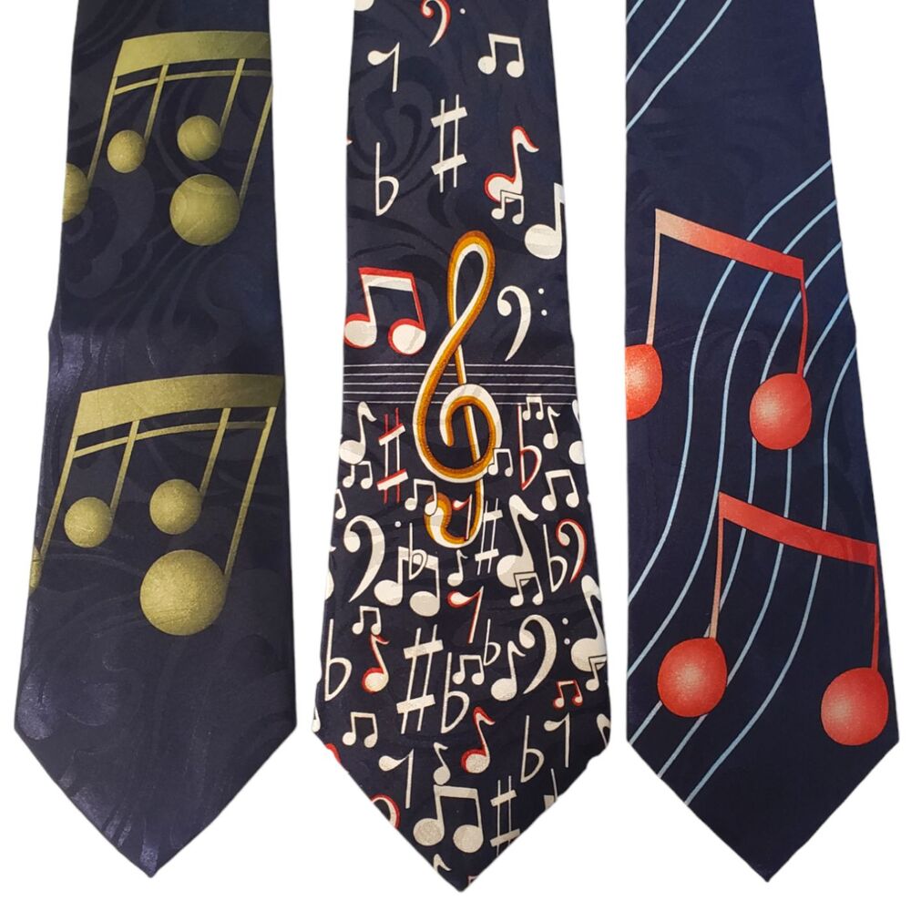 Teacher Music Notes Neckties #7A - Lot of 3 Novelty Neckties NWT Clearance Sale